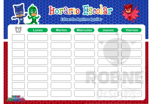 Heroes en Pijamas Horario Escolar